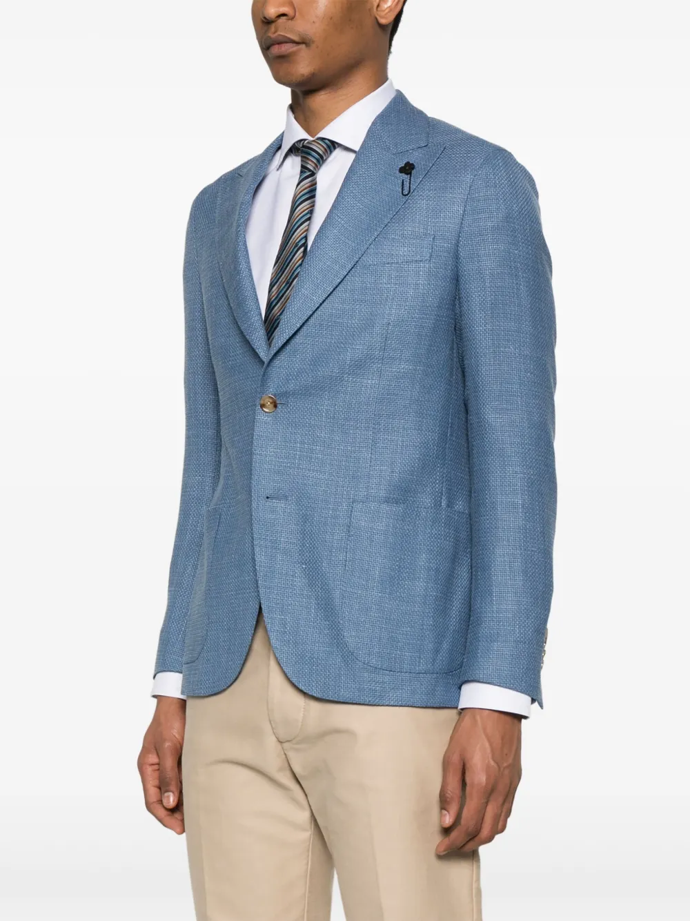 Lardini Blazer met textuur Blauw
