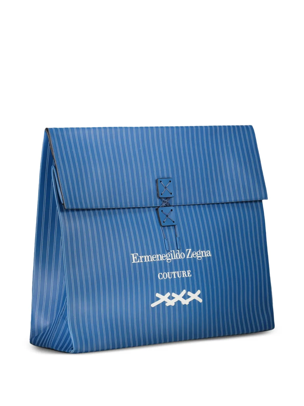 Zegna Shopper met krijtstreep en logoprint Blauw