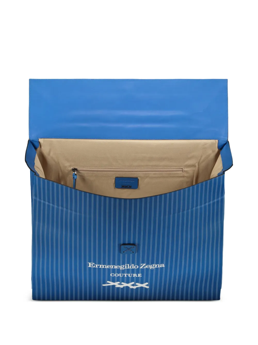 Zegna Shopper met krijtstreep en logoprint Blauw
