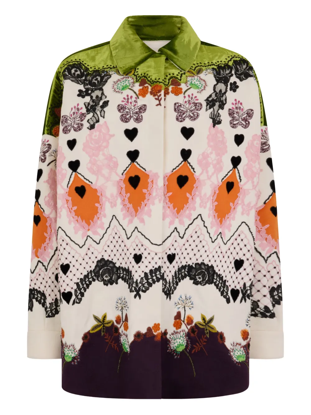 Valentino Garavani floral velvet shirt - Toni neutri