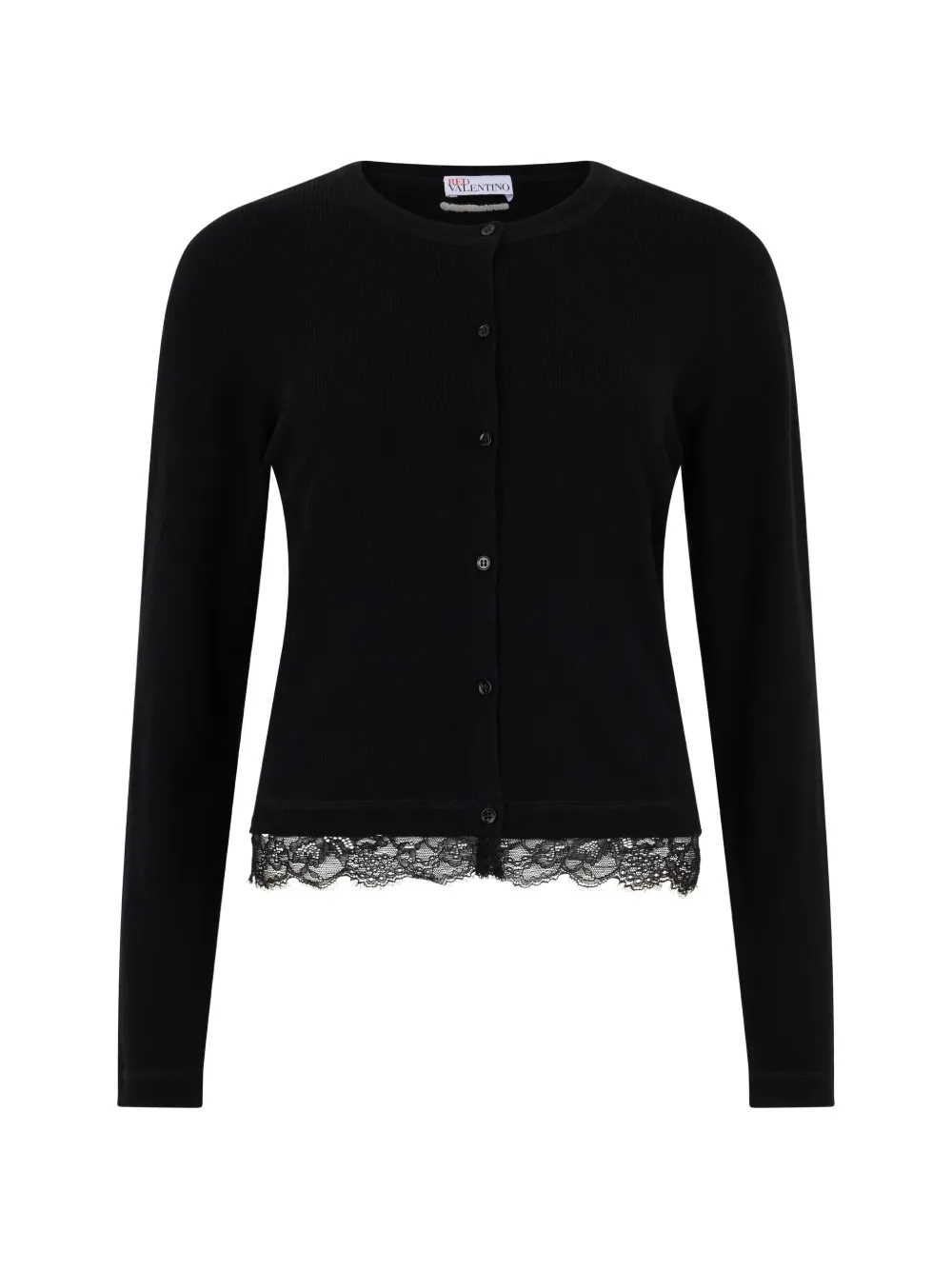 Valentino Garavani lace-detail cardigan - Schwarz