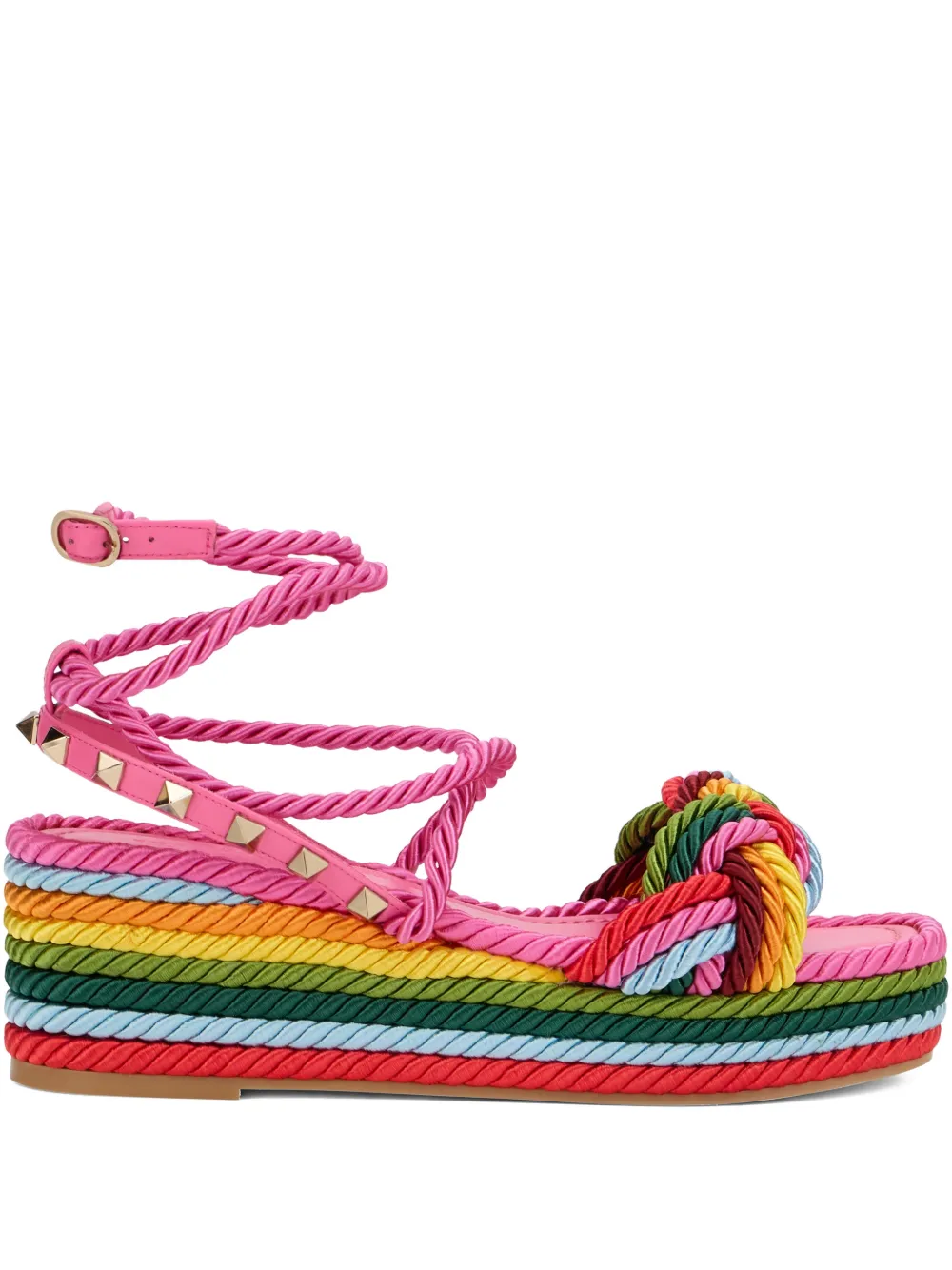 Valentino Garavani rope-detail platform sandals - Rosa