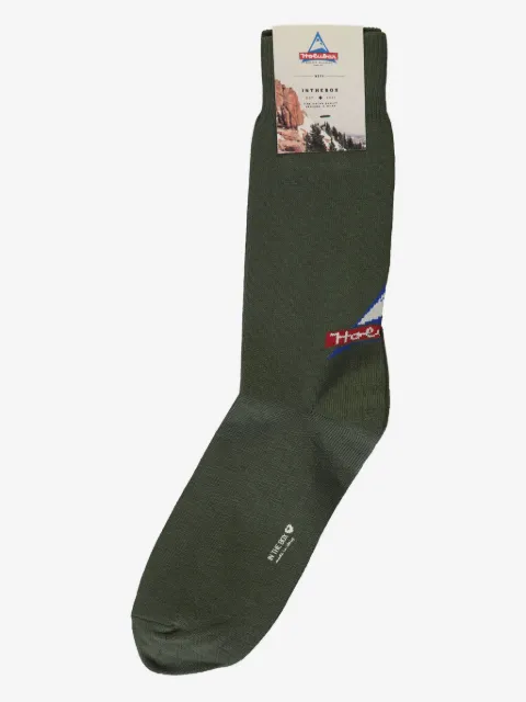 Holubar logo-jacquard socks