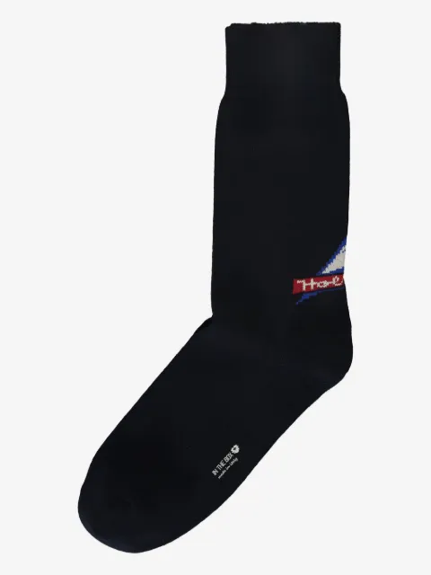 Holubar logo-jacquard socks