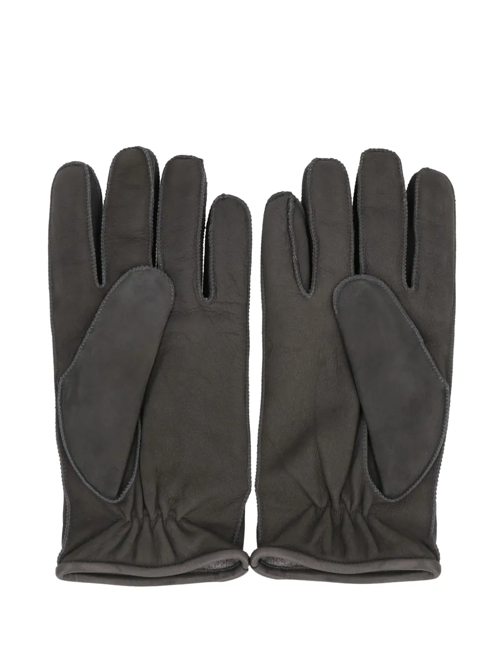 Moorer Halvard Seam-details Leather Gloves In Gray