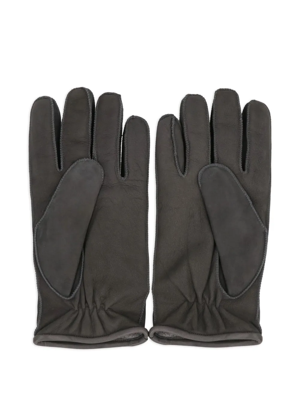 Moorer Halvard seam-details leather gloves Grijs