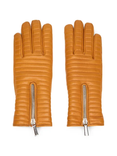 Moorer quilted zip-fastening gloves