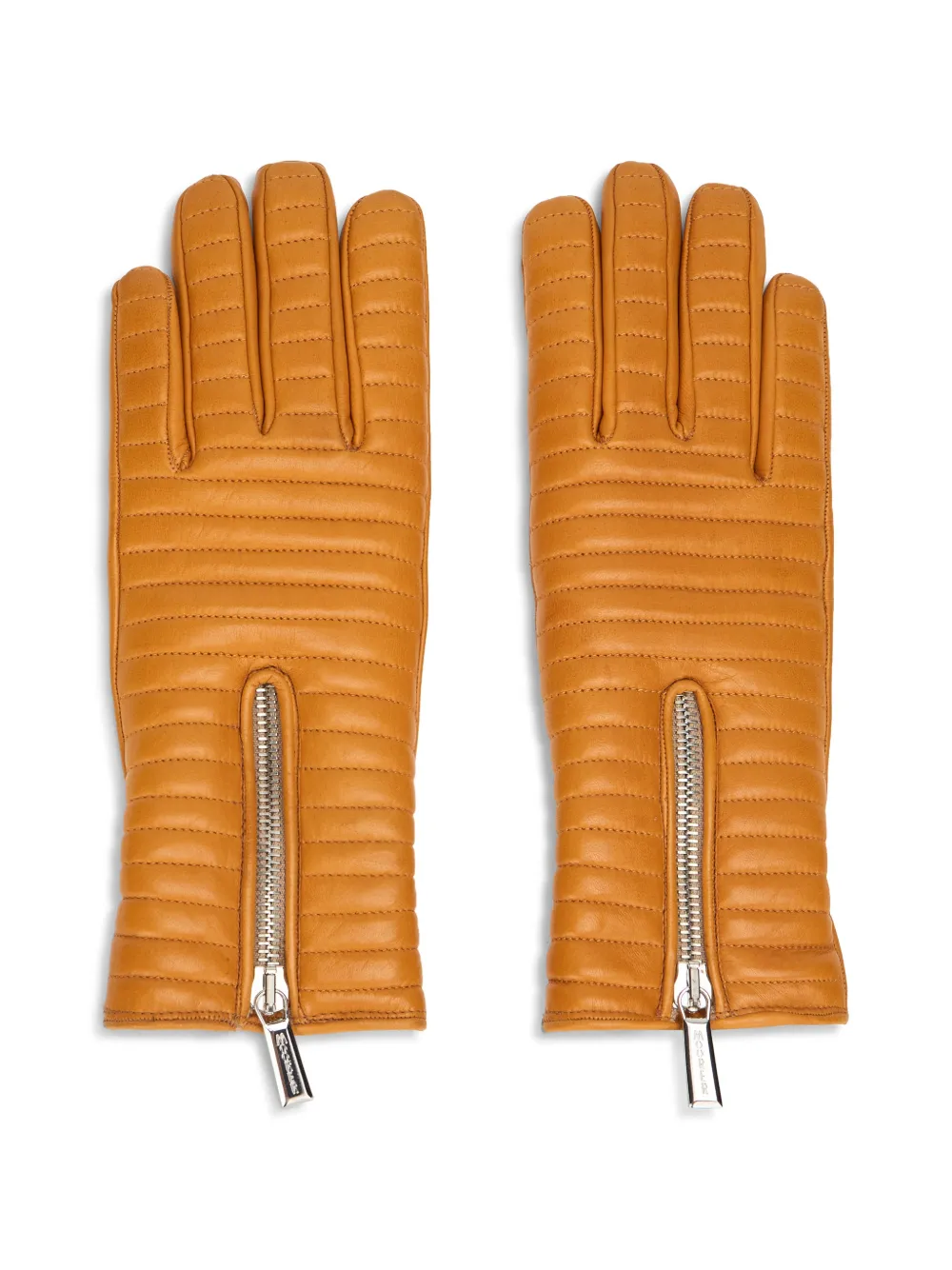 Moorer quilted zip-fastening gloves - Nude
