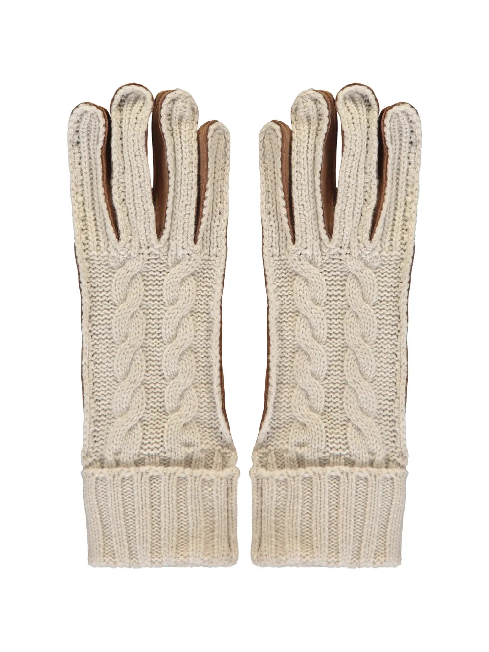 Moorer cable-knit gloves - Toni neutri