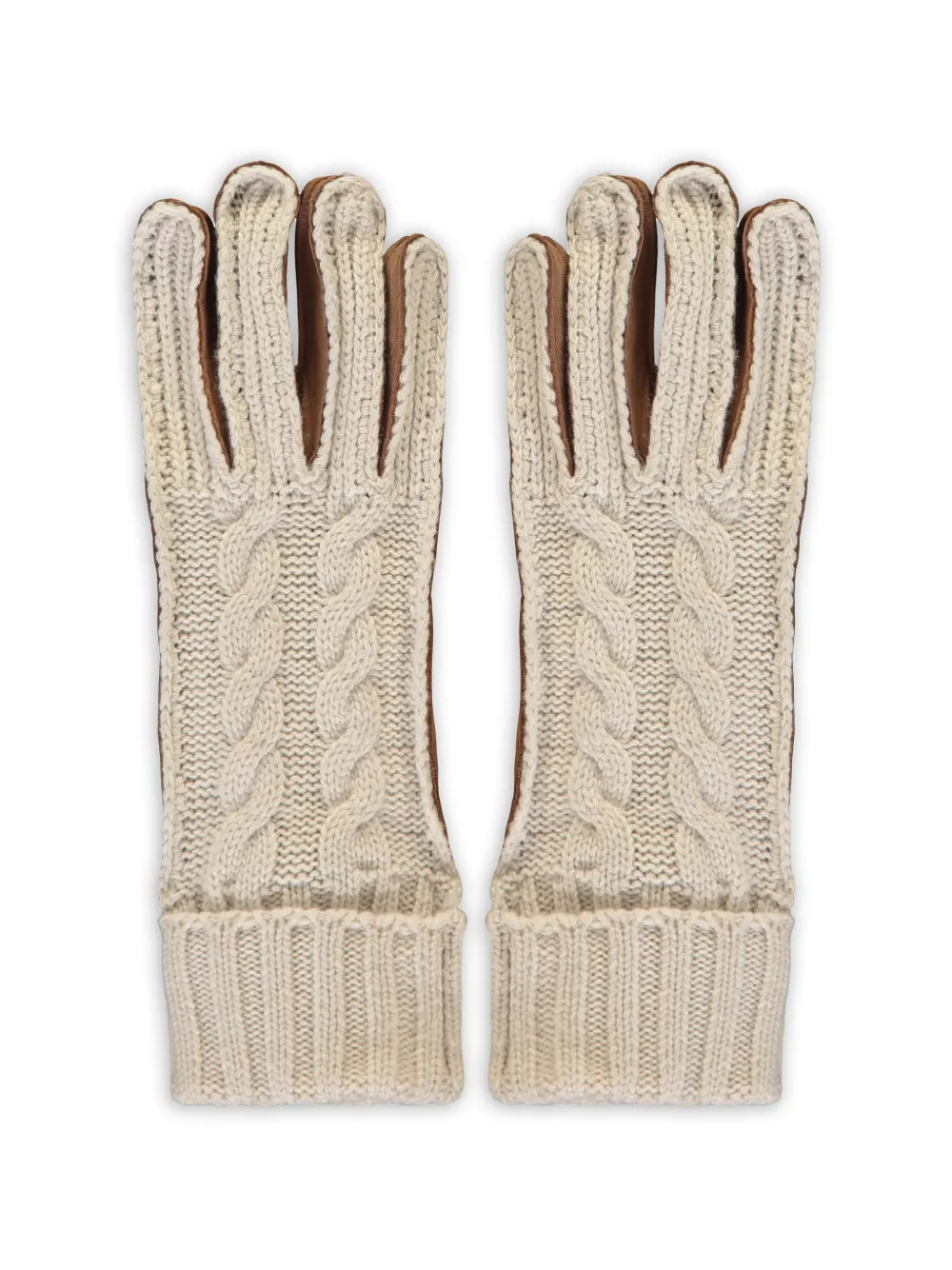 Moorer Kabelgebreide handschoenen Beige