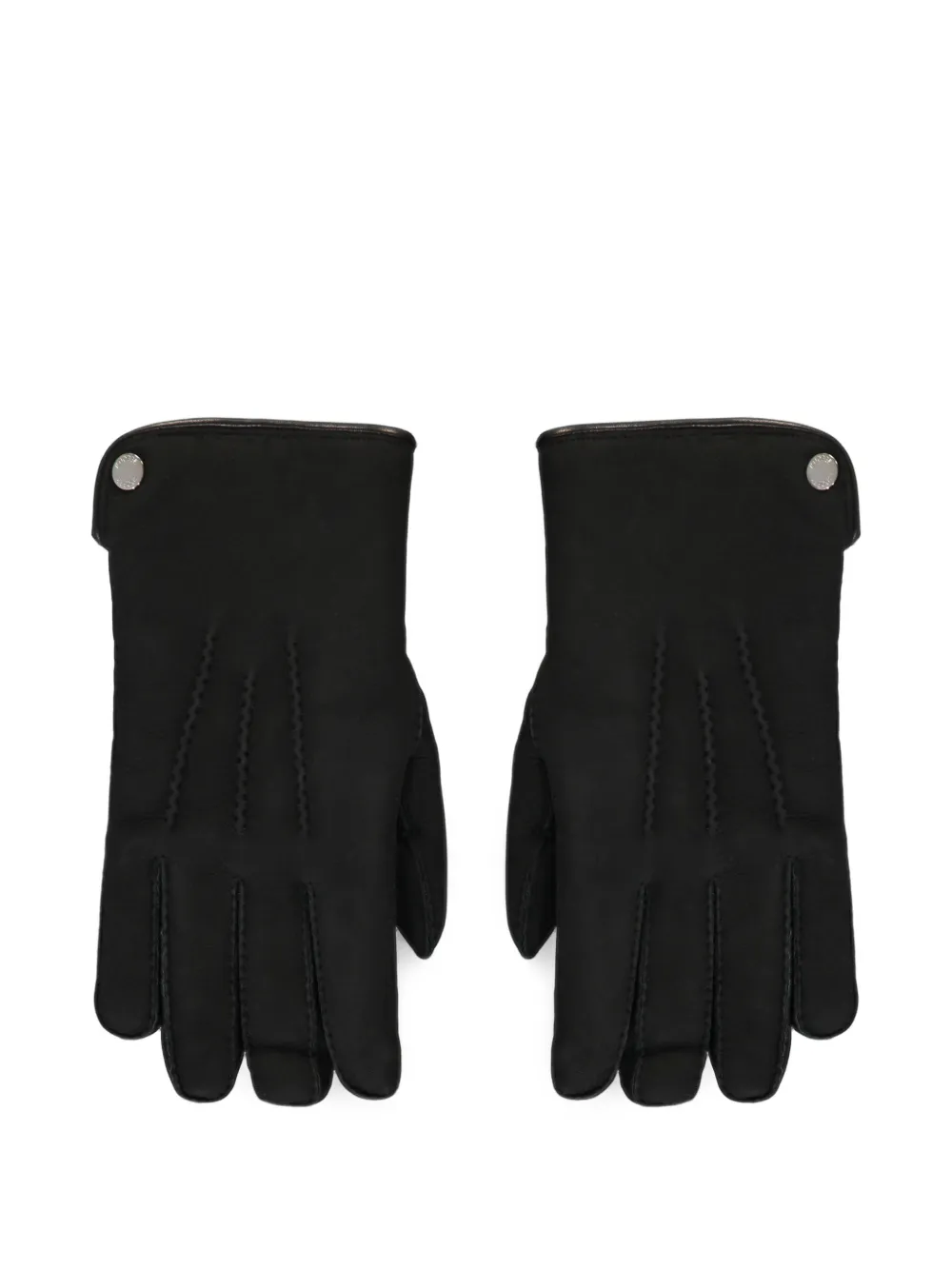 Moorer stitched leather gloves Zwart