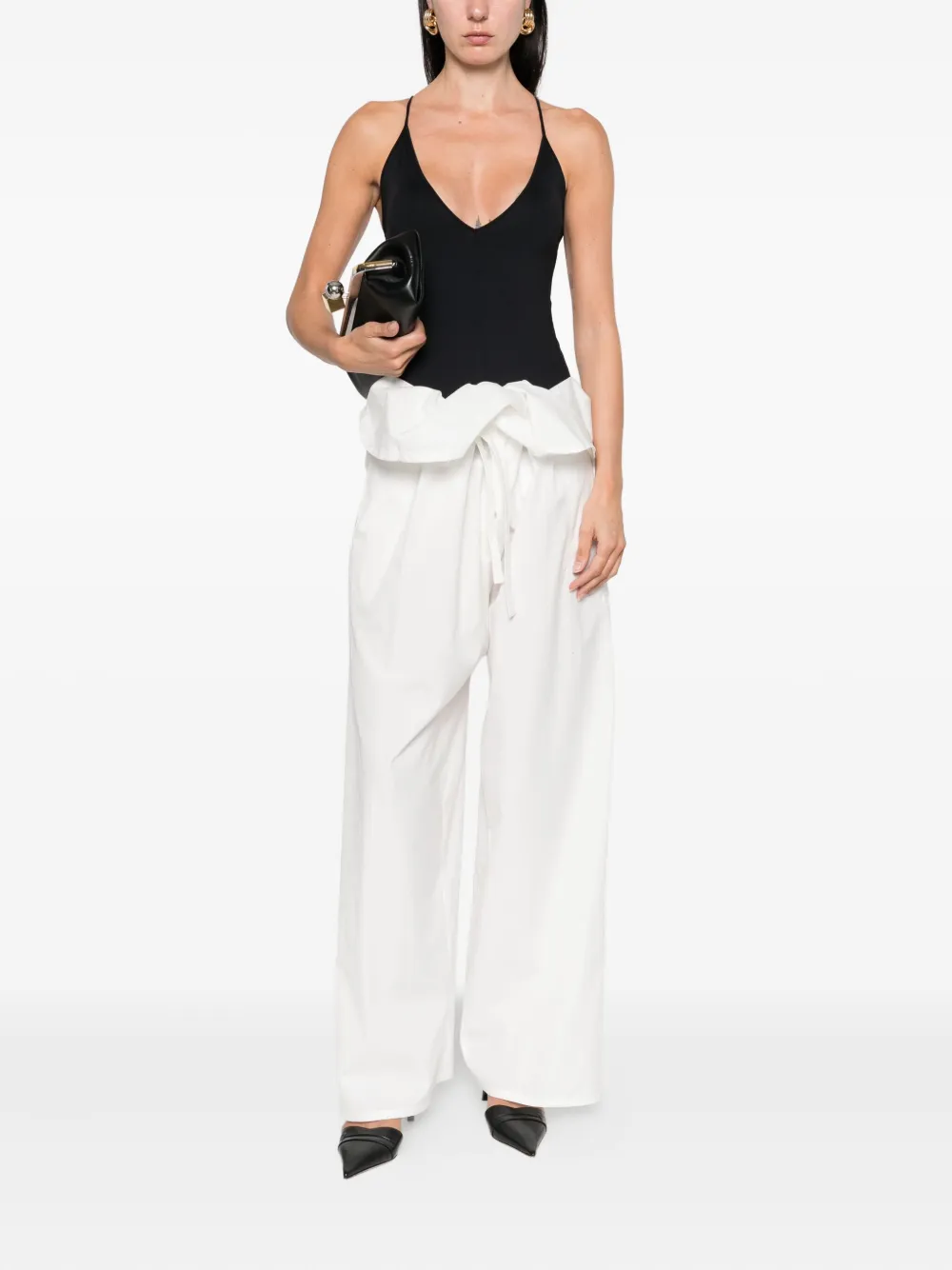 WARDROBE.NYC Broek met wijde pijpen Wit