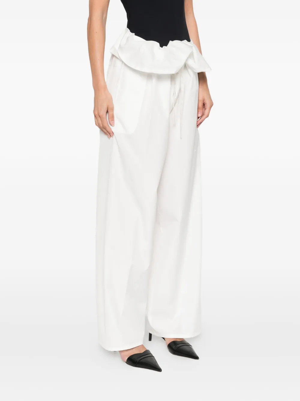 WARDROBE.NYC Broek met wijde pijpen Wit