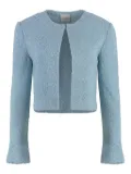St. John textured cropped jacket - Blue