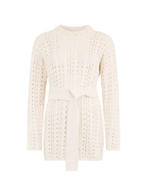 Moorer cable-knit belted cardigan