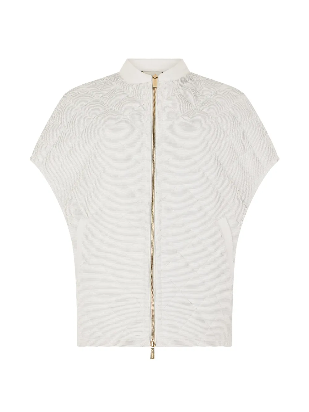 Moorer Linosatal gewatteerde bodywarmer met kapmouwen Wit