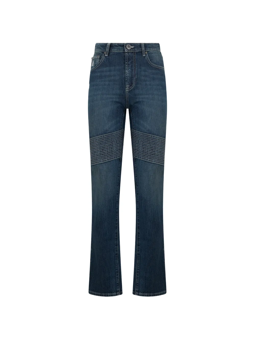 Moorer biker-style five-pocket jeans - Blu