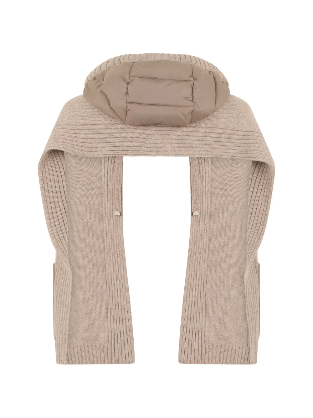 Moorer Luisia-Cwh hooded ribbed-knit scarf Beige