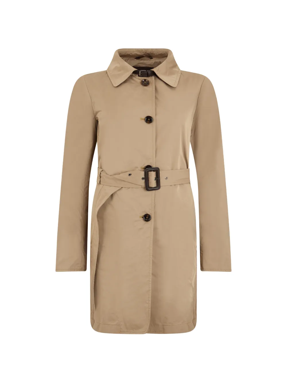 Moorer Marika-Vm belted button-down single-breasted coat - Neutrals
