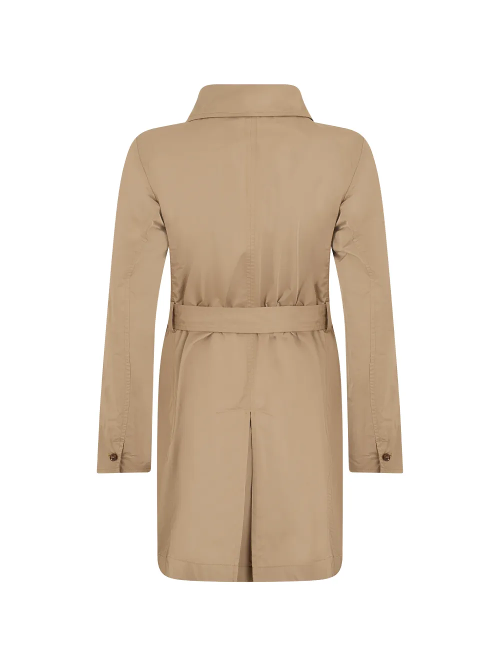 Moorer Marika-Vm jas met knoopsluiting enkele rij knopen en ceintuur Beige