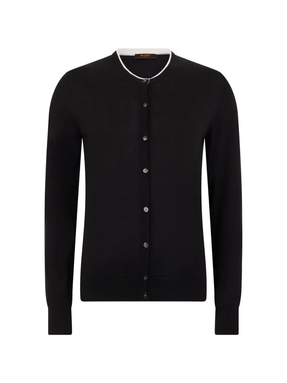 Moorer Ribbed Cardigan In Black