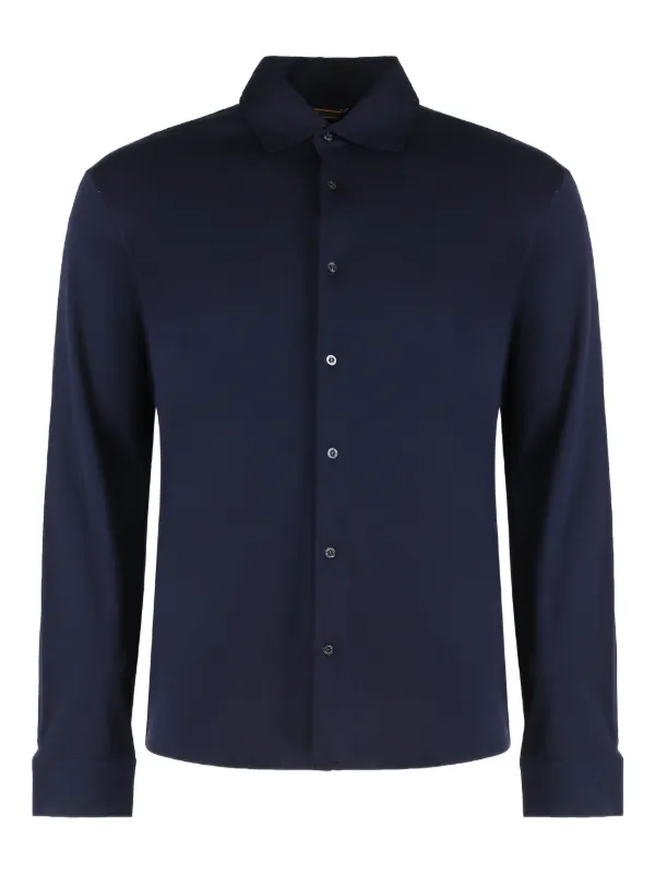 Moorer Montalcino-gcw Buttoned Shirt in Blue