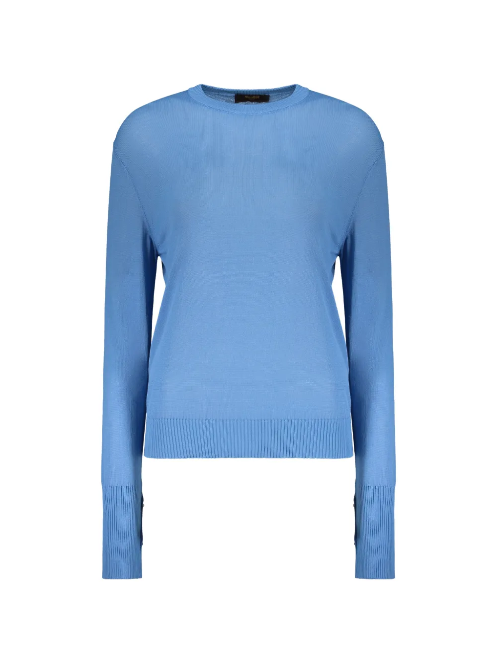 Moorer Button-detail Ribbed-trim Sweater In Blue