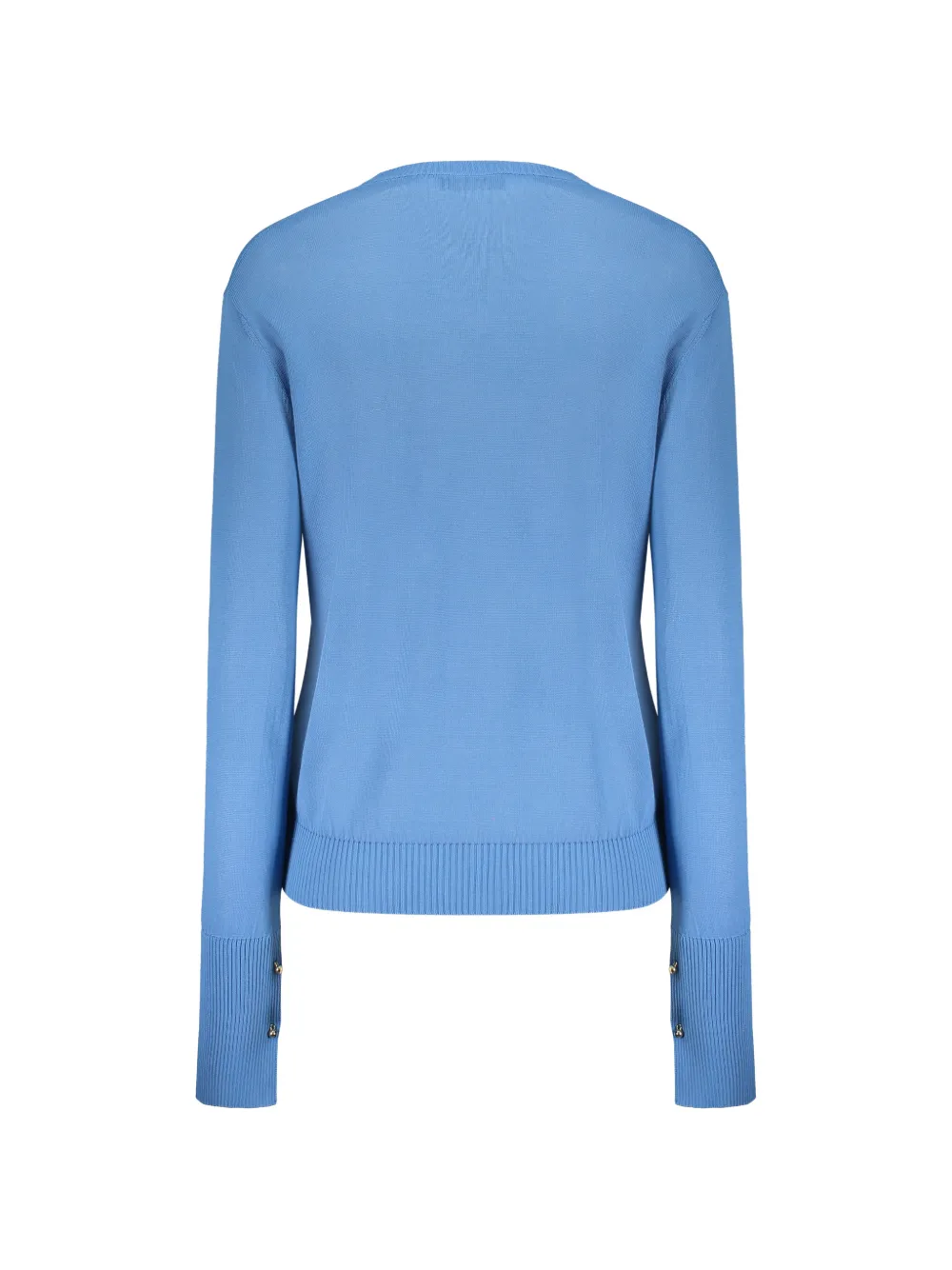 Moorer Trui met geribbelde afwerking en knoopdetail Blauw