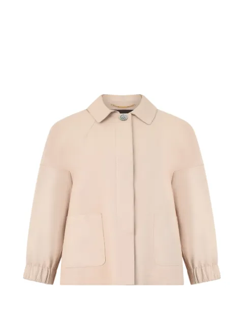 Moorer box-pleat cropped jacket