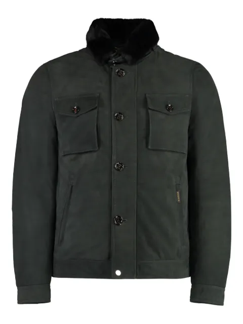 Moorer chamarra con cuello texturizado y botones