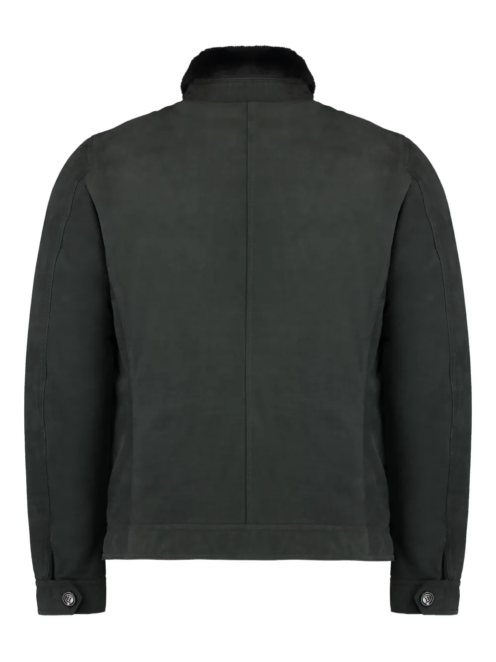 Moorer fur-collar buttoned jacket Groen