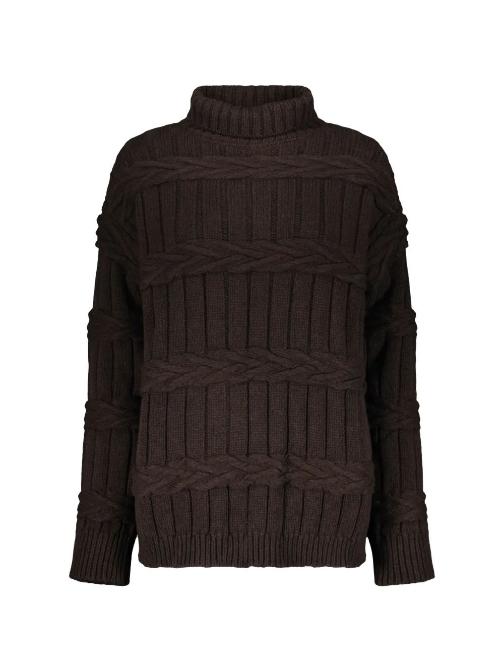 Moorer cable-knit roll-neck sweater - Braun