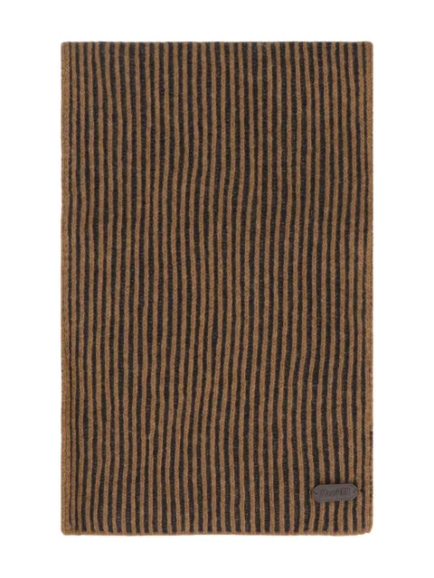 Moorer ribbed striped scarf