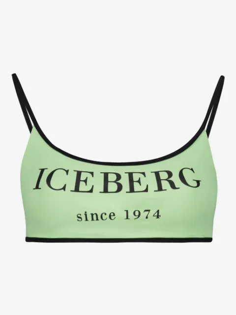 Iceberg logo印花比基尼上装