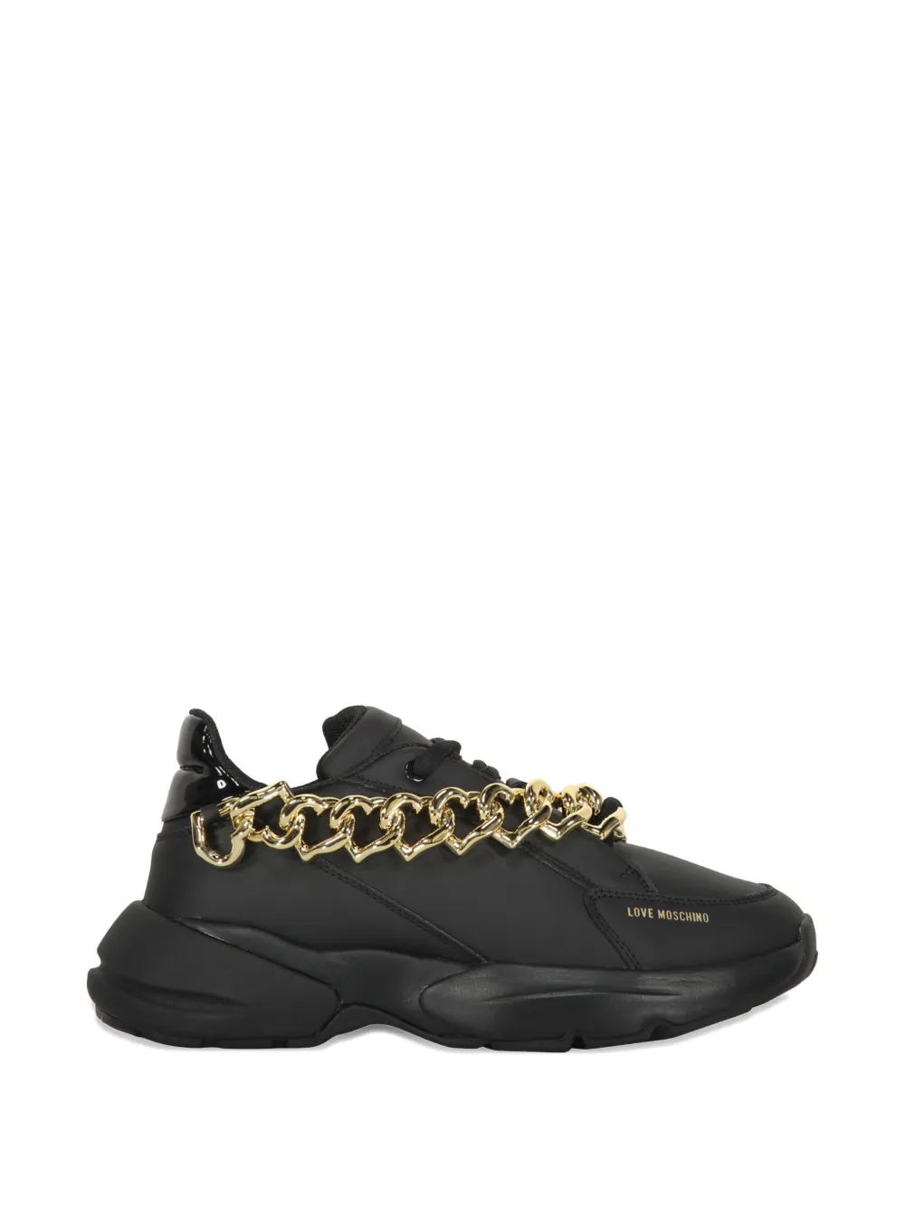 Love Moschino Sneakers met schakelketting - Zwart