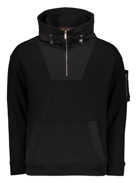 Moorer zip-pocket fleece hoodie