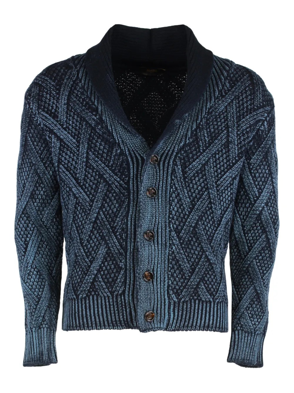 Moorer Lelio-LTC shawl-collar buttoned cardigan | Blue | Image 1