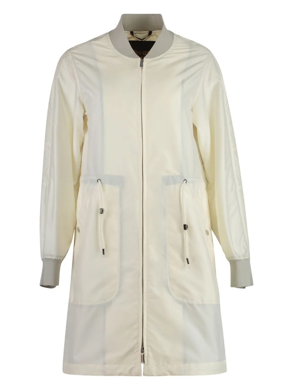 drawstring zip-fastening coat