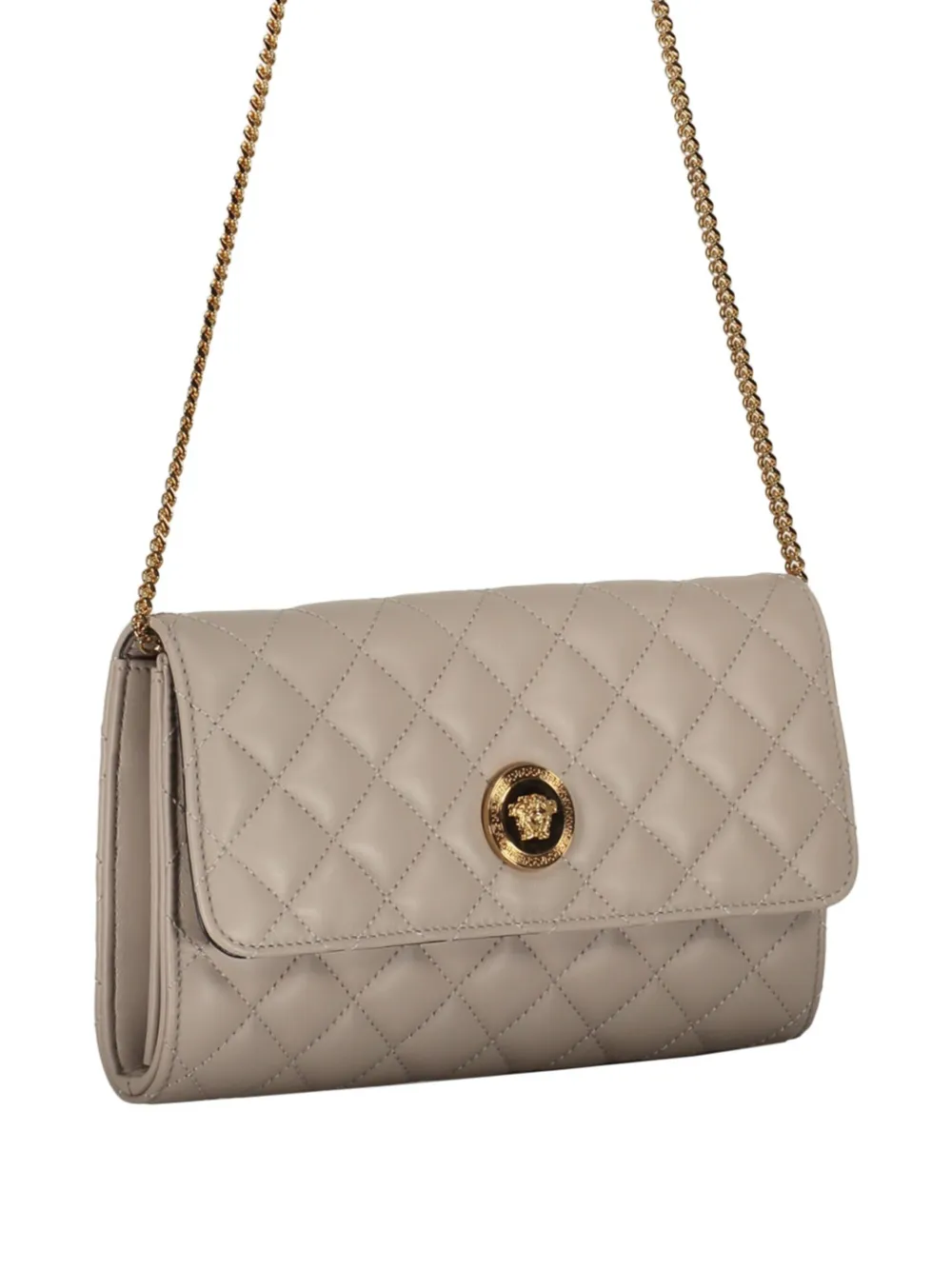Versace Gewatteerde clutch Beige