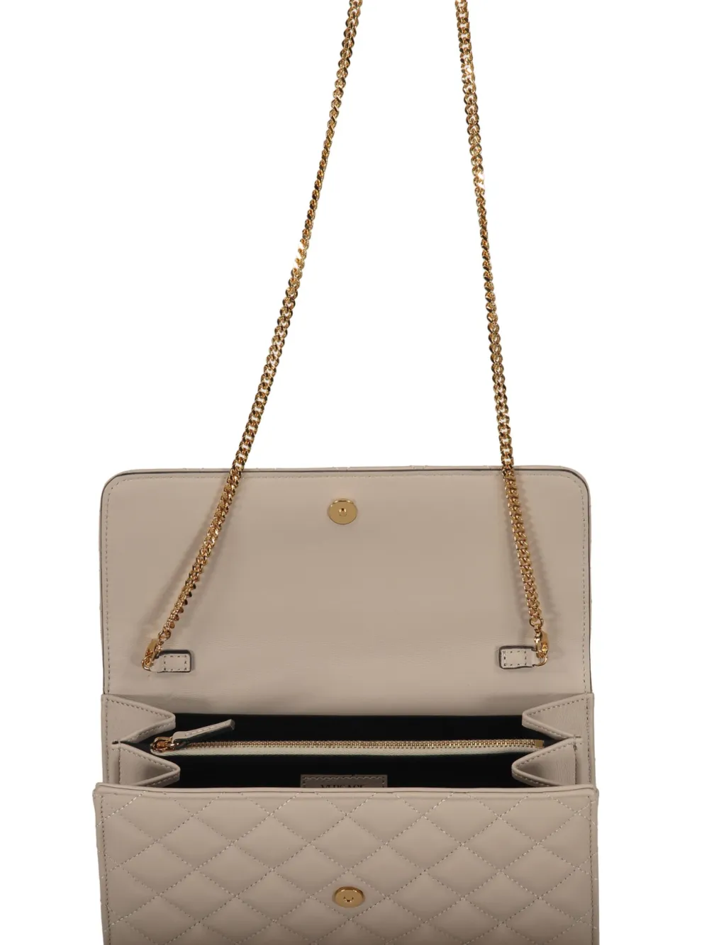Versace Gewatteerde clutch Beige