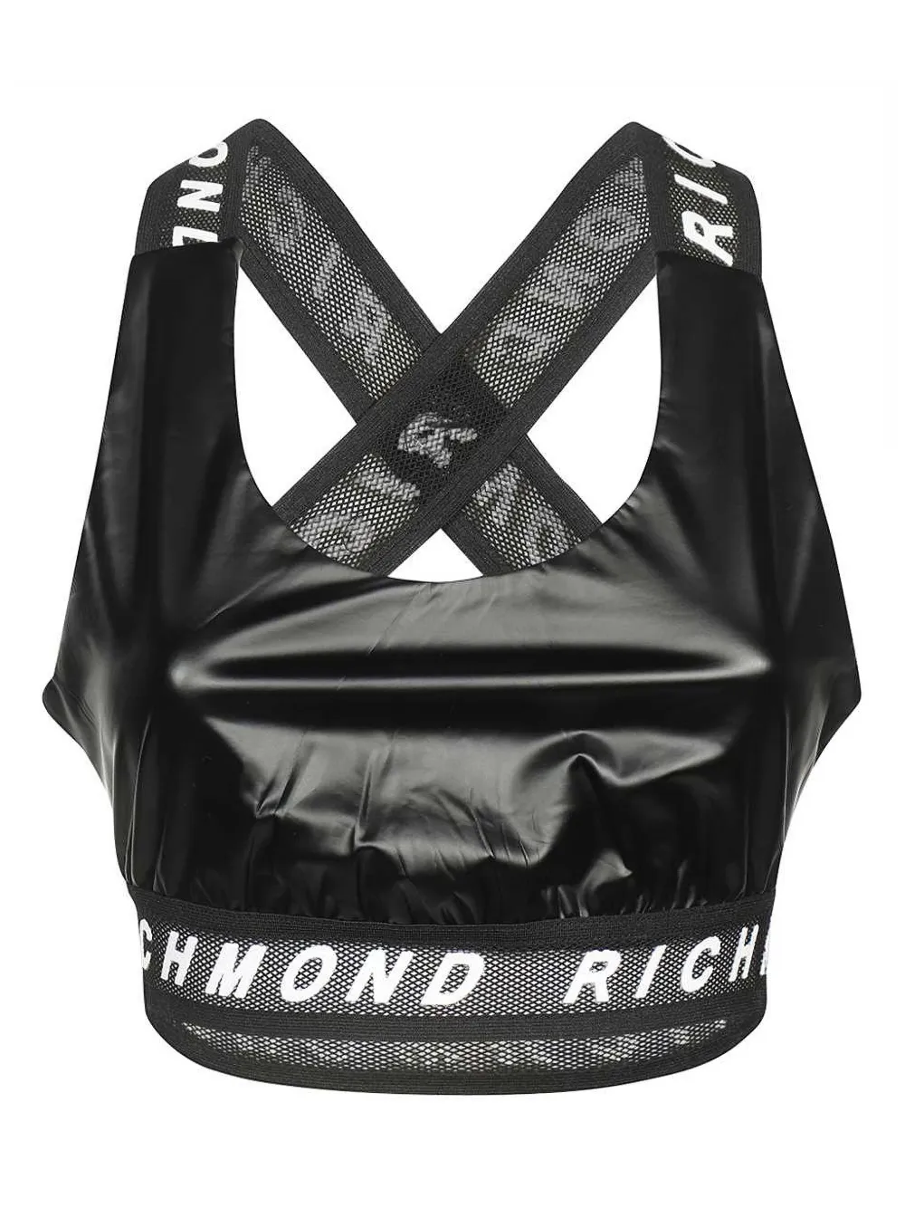 John Richmond Top van technische stof Zwart
