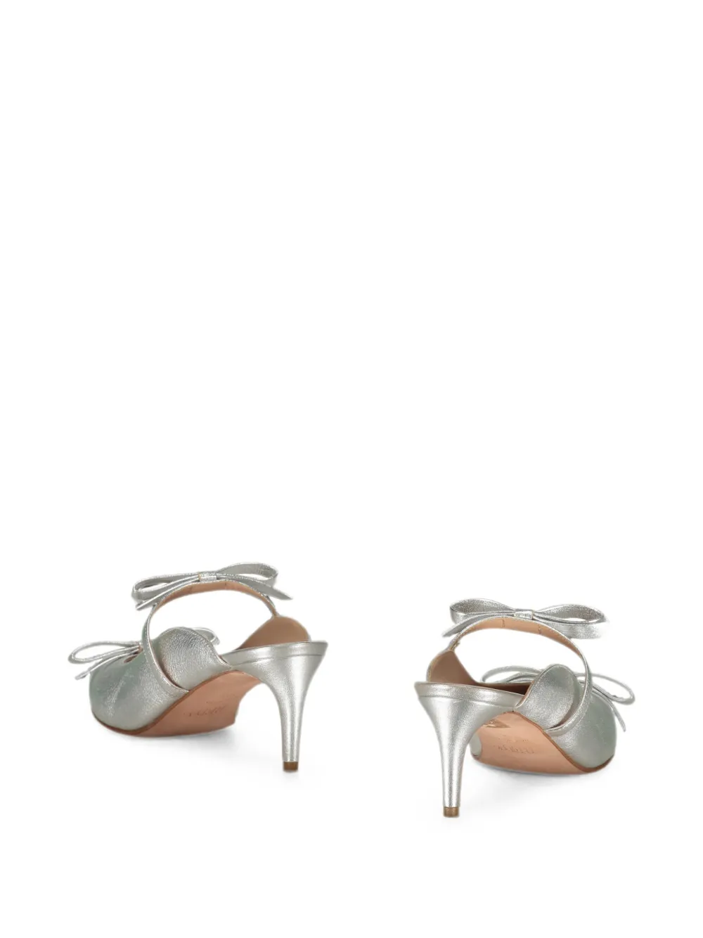 RED(V) bow-detail pointed-toe mules Zilver
