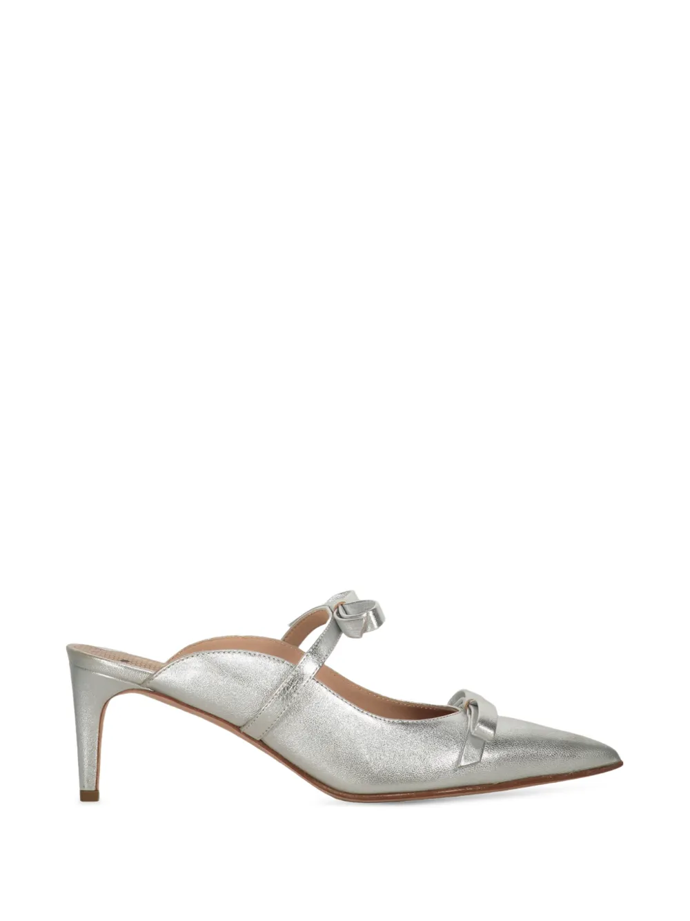 RED(V) bow-detail pointed-toe mules Zilver