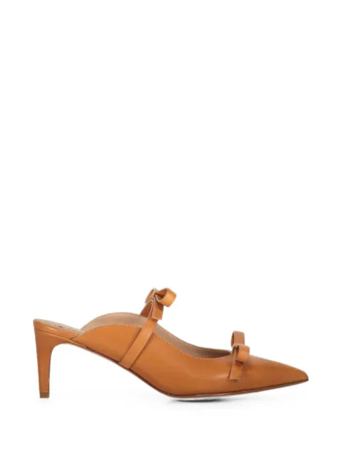 RED(V) bow-detail pointed-toe mules