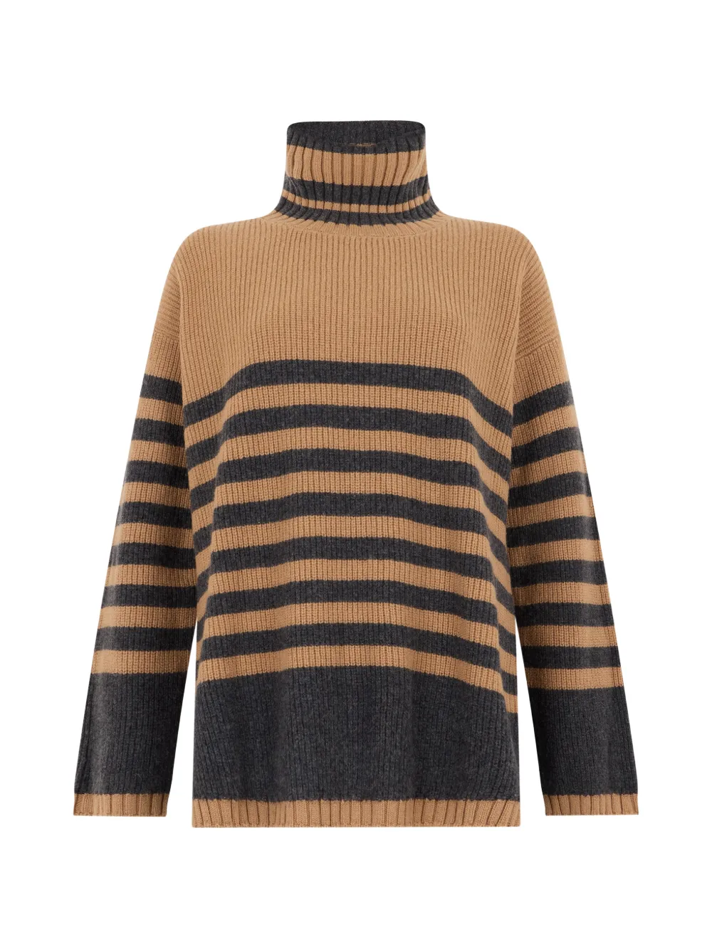 Moorer Vera-Slx striped roll-neck sweater - Neutrals