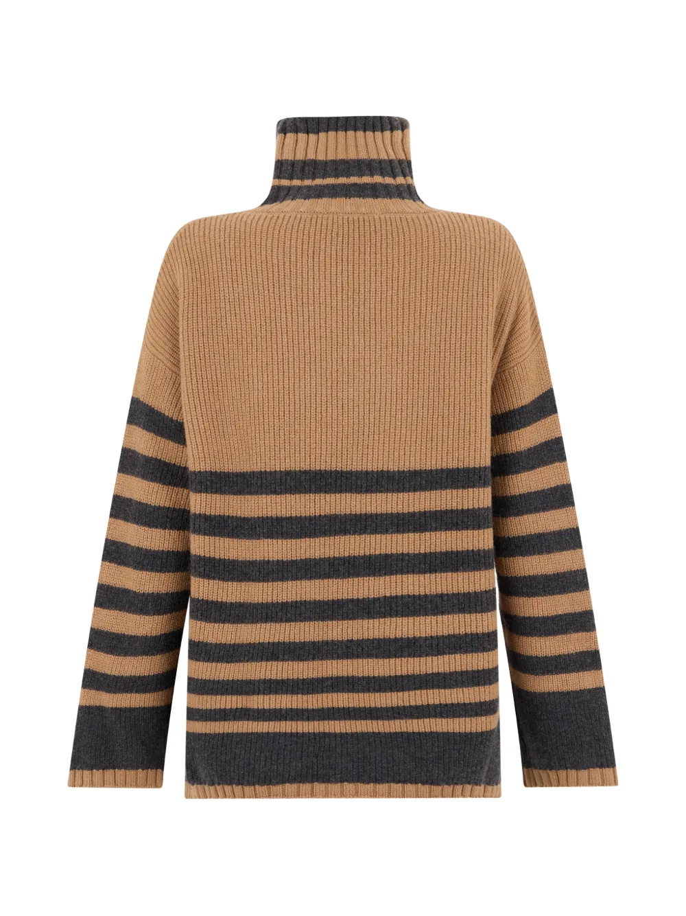 Moorer Vera-Slx striped roll-neck sweater Beige