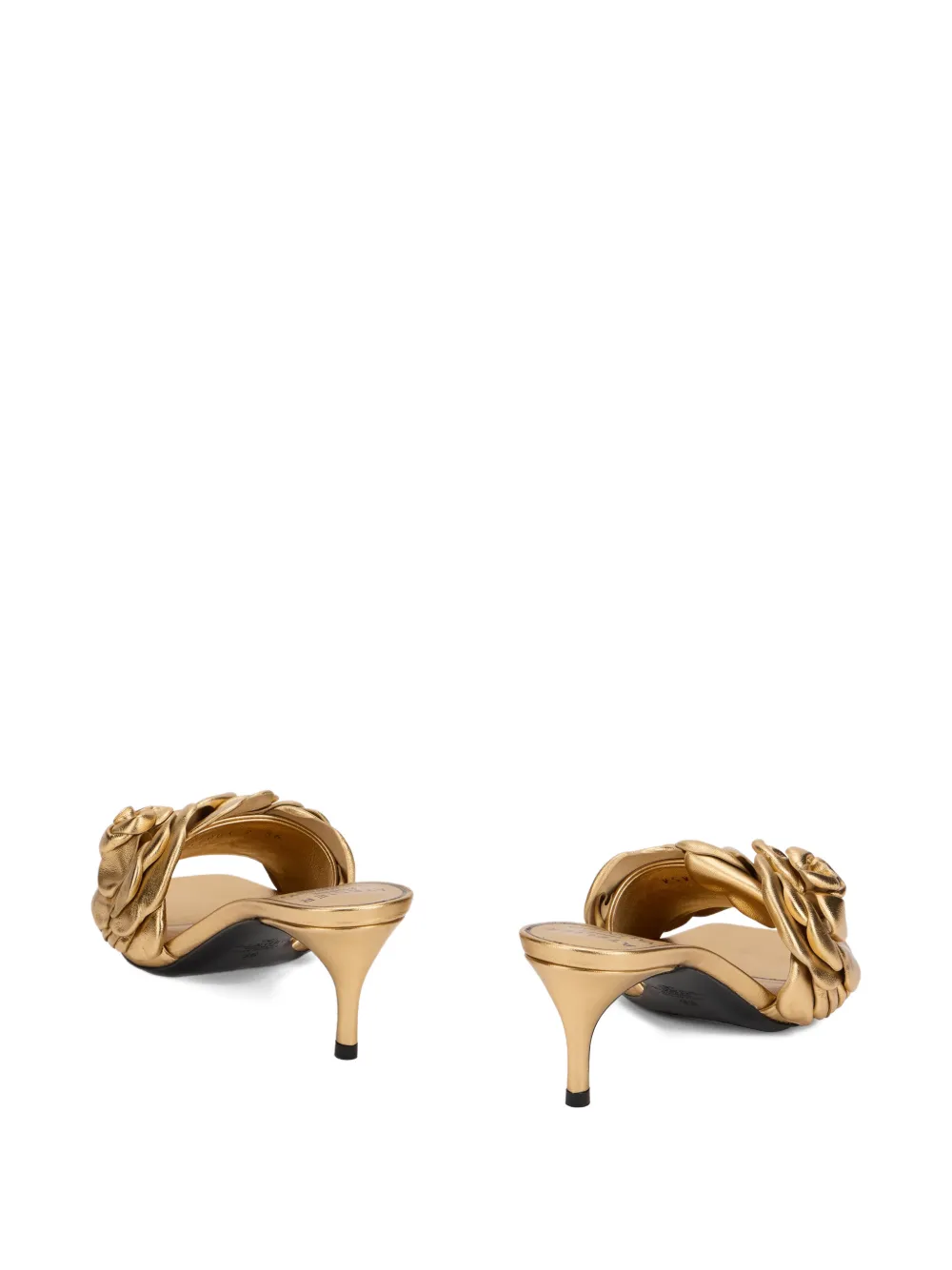 Valentino Garavani flower heeled sandals Goud