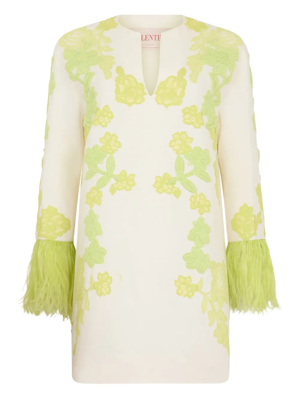 Valentino Garavani floral-embroidered midi dress - Nude