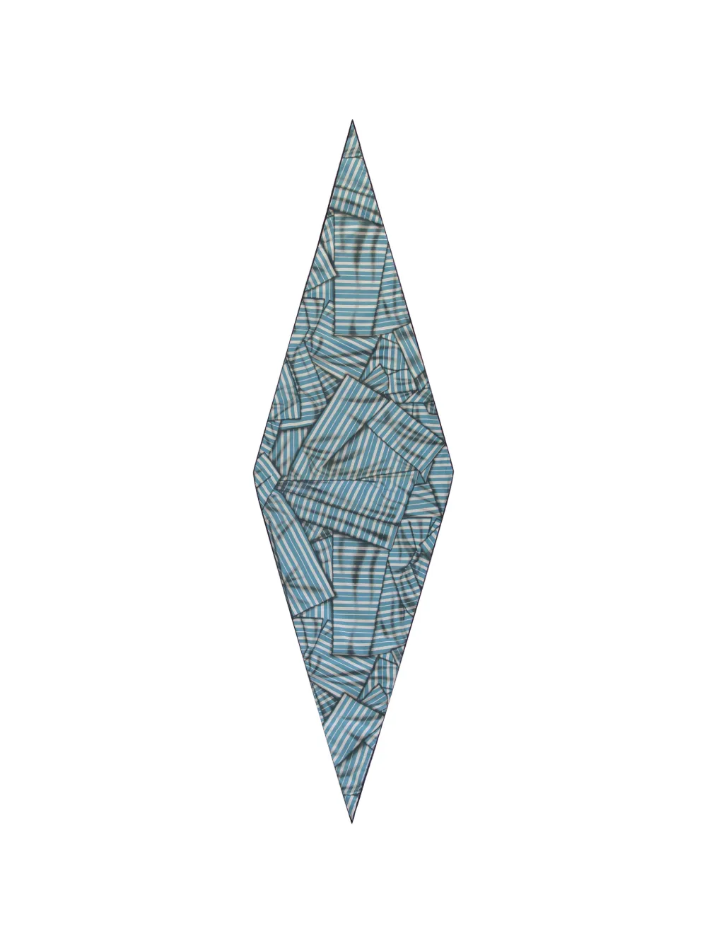 Zegna striped diamond-shaped scarf - Blu
