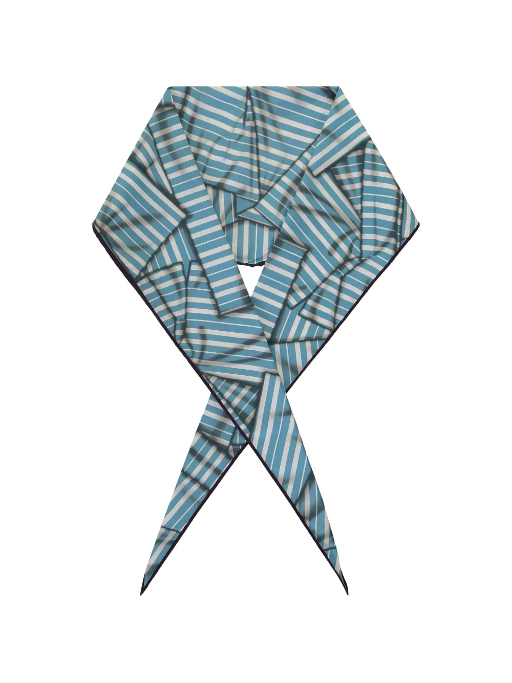 Zegna striped diamond-shaped scarf Blauw